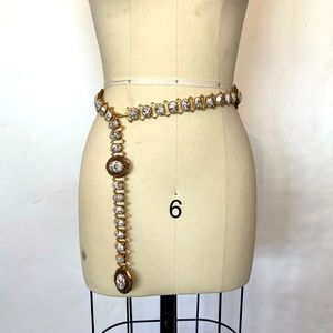 Vintage Gold and Stone Marble Chain Belt